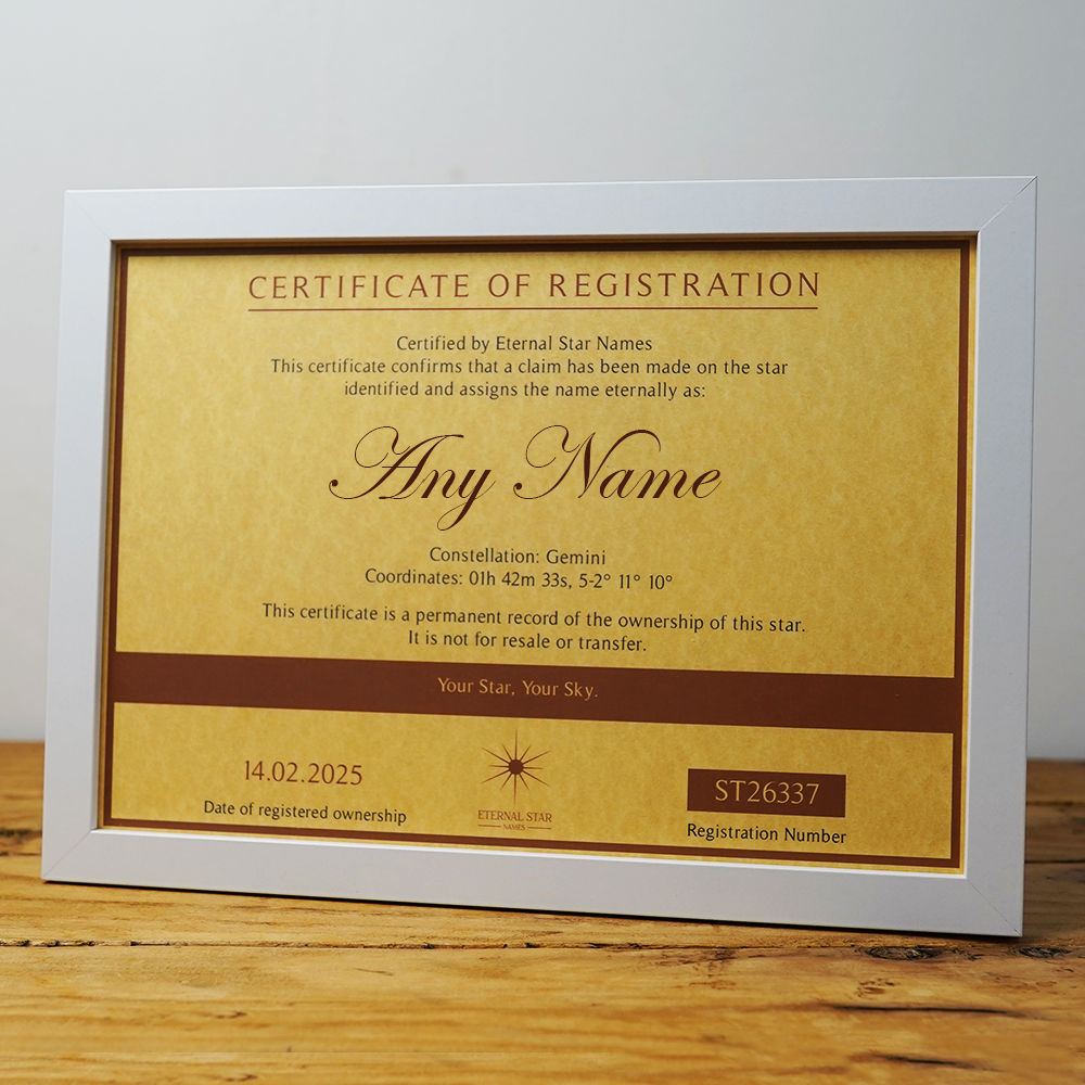 personalized name a star certificate