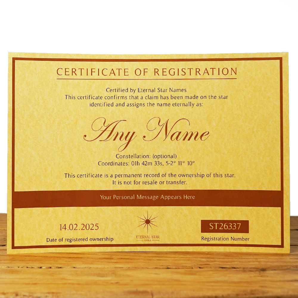 personalised name a star certificate